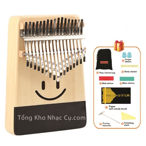 Đàn Kalimba Yael 17 Phím Gỗ Vân Sam Y17S-S (Mặt cười - Mbira Thumb Finger Piano 17 Keys)